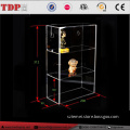 wall mount 3 tier clear acrylic display box for collectibles with sliding rear door